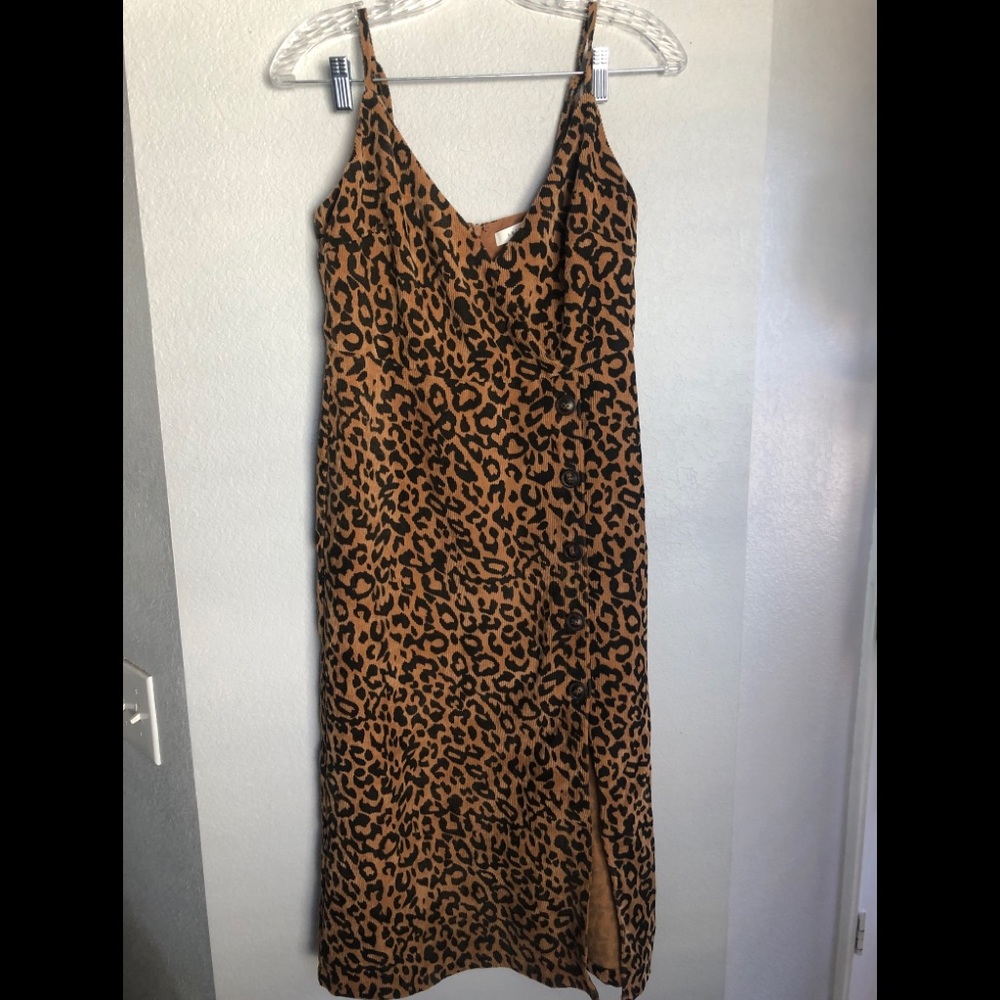 NWOT corduroy/leopard dress by Lush sz Small